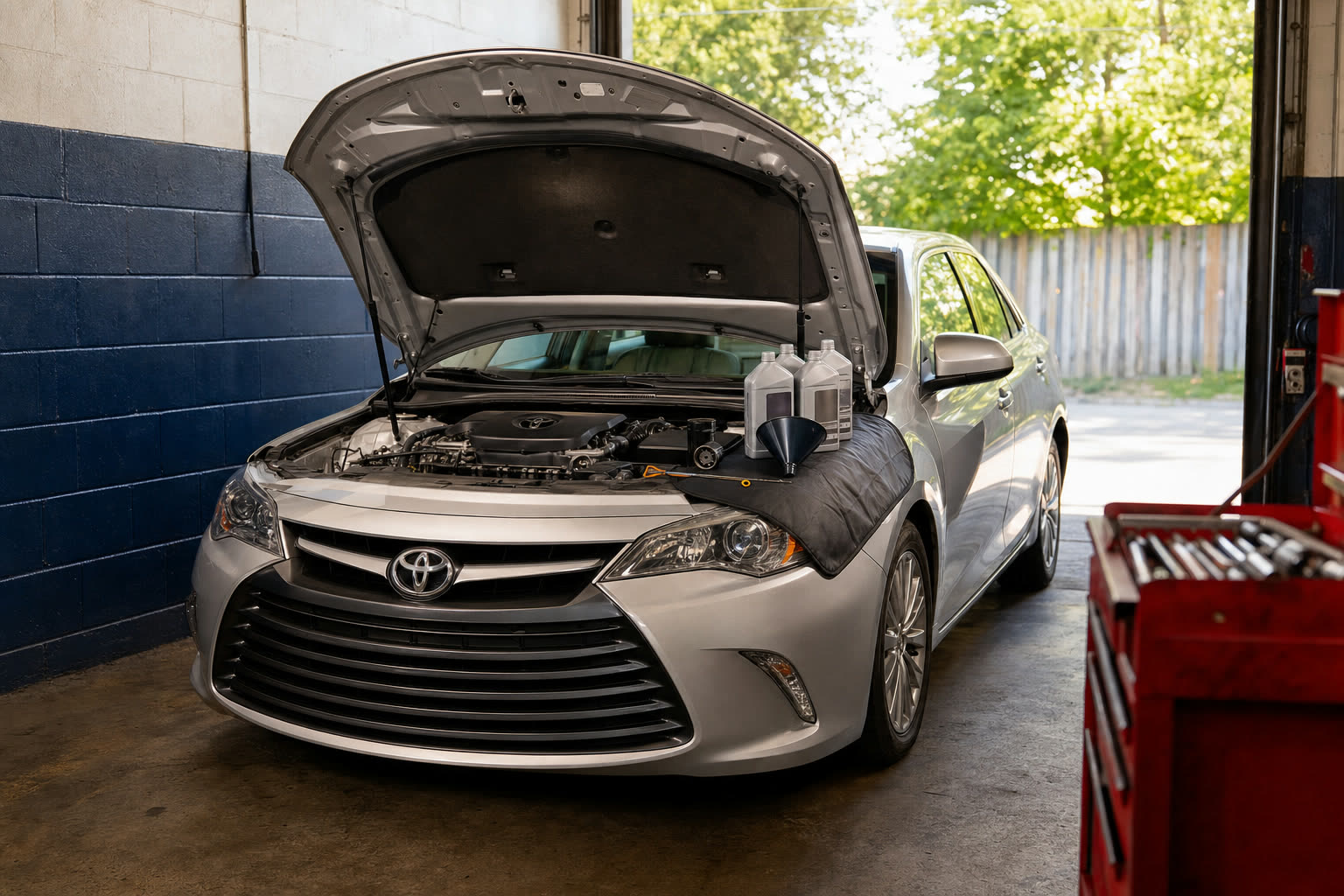 Oil change at Tees Auto Repairs, Detroit auto repair shop